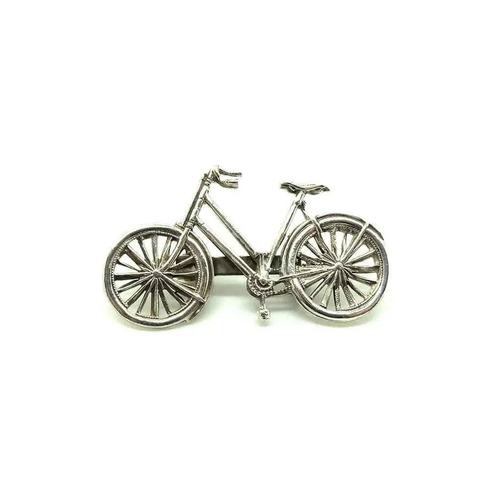 Vintage 1950's Bicycle Sterling Silver Brooch