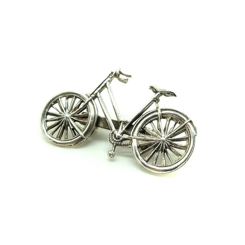 Vintage 1950's Bicycle Sterling Silver Brooch