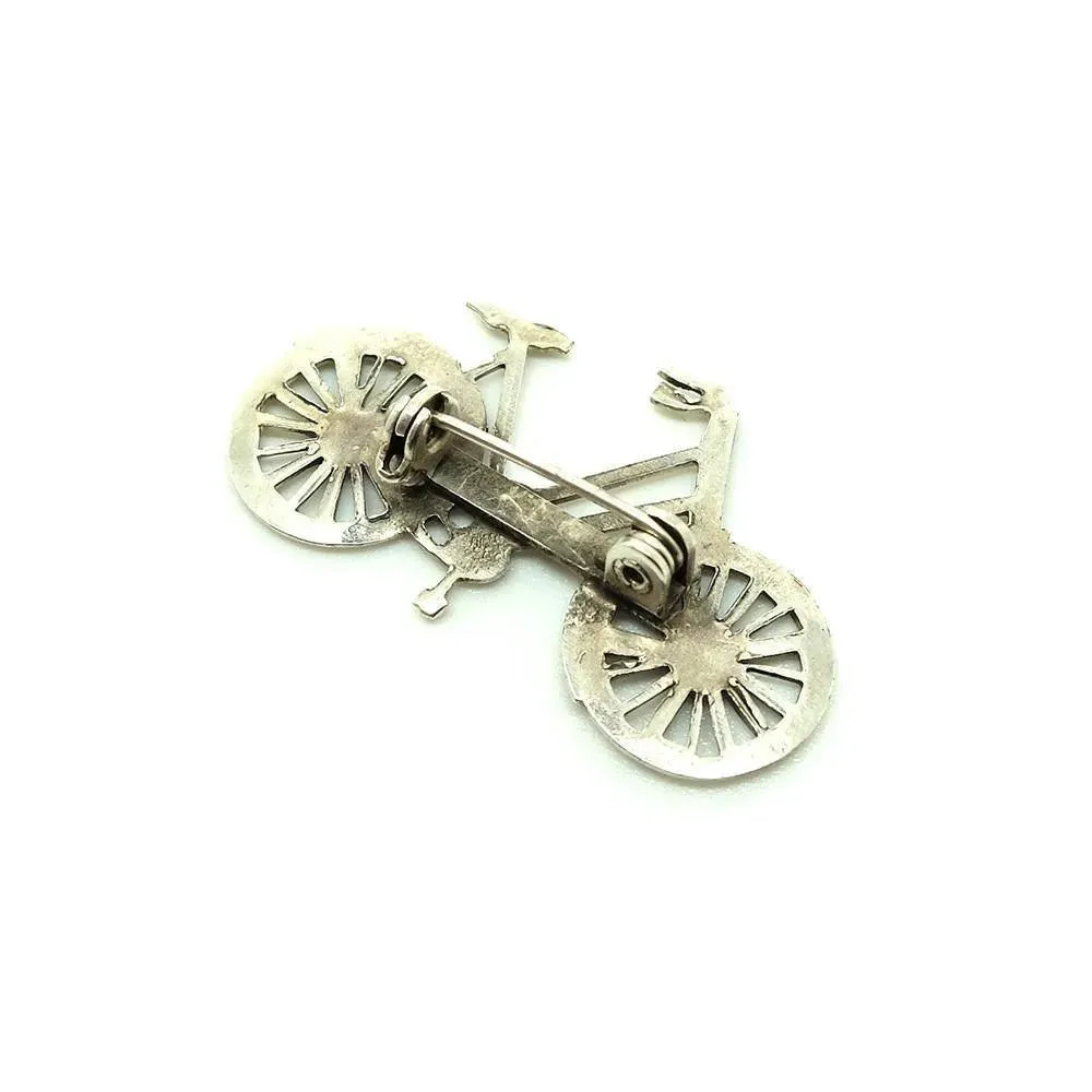 Vintage 1950's Bicycle Sterling Silver Brooch