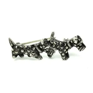 Vintage Art Deco 1930s Sterling Silver Scottie Dog Brooch