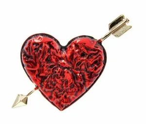 Vintage look Gold plated Celebrity Heart Brooch suit coat broach cake pin Z6