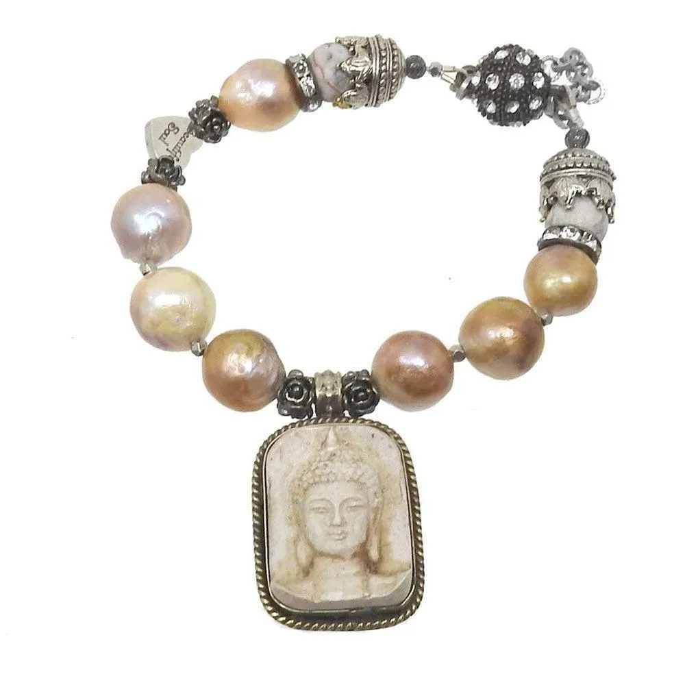 White Buddha Amulet Bracelet